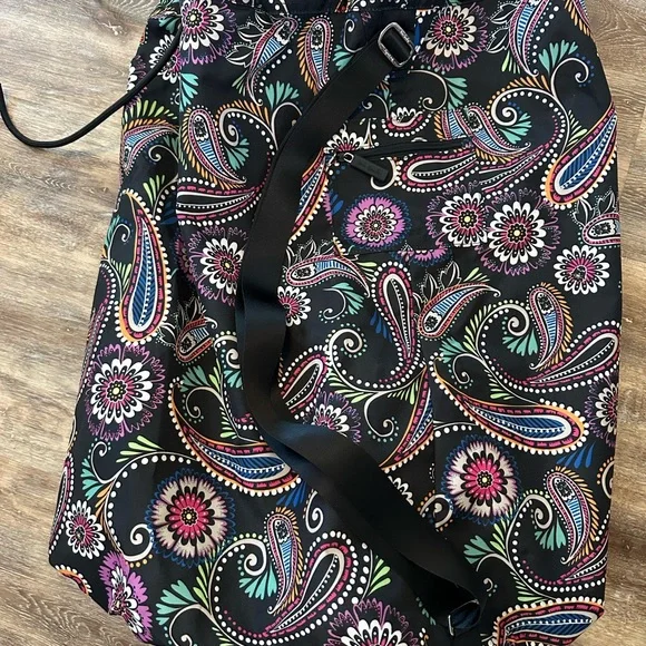 Vera Bradley Bandana Swirl BIG Laundry Bag Shoulder Strap Drawstring - Picture 13 of 13